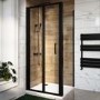 Black 6mm Glass Rectangular Bifold Shower Enclosure 900x800mm - Carina