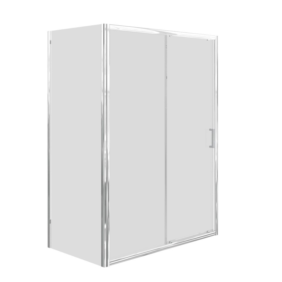 1100x900mm Chrome 6mm Glass Rectangular Sliding Shower Enclosure - Carina