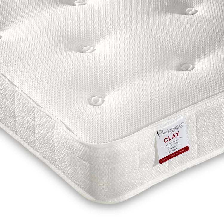 Single Orthopaedic Open Coil Spring Tufted Mattress - Clay