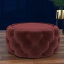BUN/CCC019/96232 Large Red Velvet Footstool with Storage - Clio