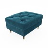 Buttoned Velvet Armchair with Matching Footstool in Teal - Cole