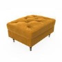 Buttoned Velvet Armchair with Matching Footstool in Mustard - Cole