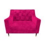 Hot Pink Velvet Armchair with Matching Footstool - Cole