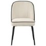 Black Round Dining Table and Black Piped Cream Dining Chairs - Karie