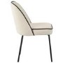 Black Round Dining Table and Black Piped Cream Dining Chairs - Karie