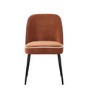 Set of 2 Burnt Orange Upholstered Curved Dining Chairs - Celia