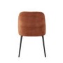 Set of 2 Burnt Orange Upholstered Curved Dining Chairs - Celia