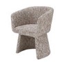 ONLY OPENED - Curved Tub Swivel Dining Chair in Multi Coloured Fabric - Cher