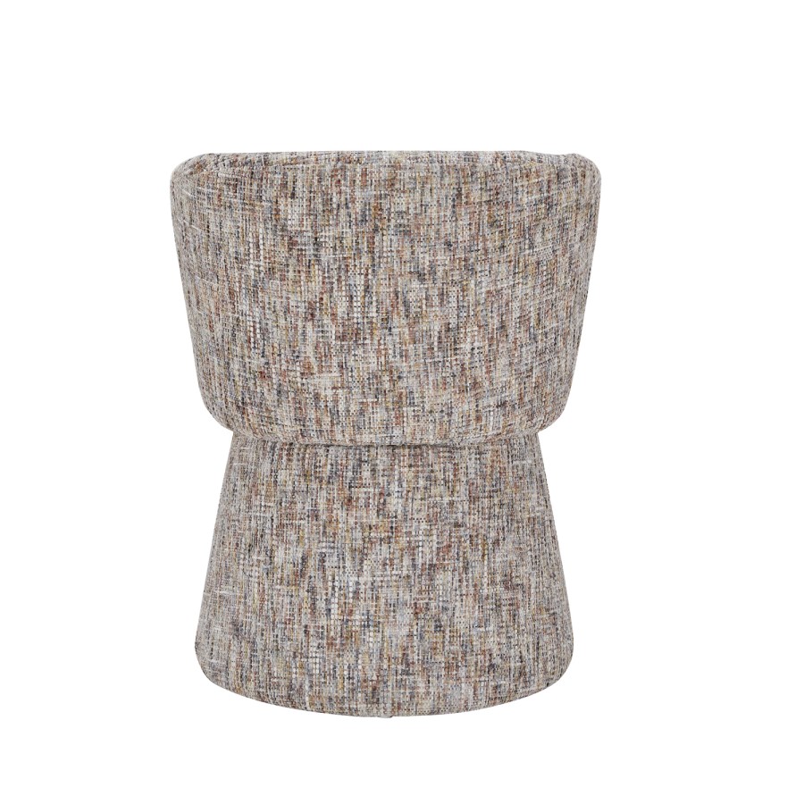 Set of 2 Curved Tub Swivel Dining Chairs in Multi Coloured Fabric - Cher