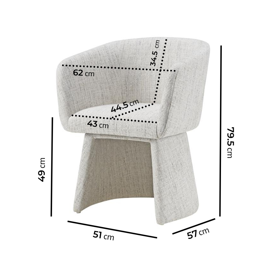 Set of 2 Cream Upholstered Curved Tub Swivel Dining Chairs - Cher