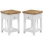 Charleston Pair of Two Tone Bedside Table in Solid Oak and Painted Cream 