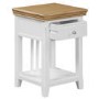 Charleston Pair of Two Tone Bedside Table in Solid Oak and Painted Cream 