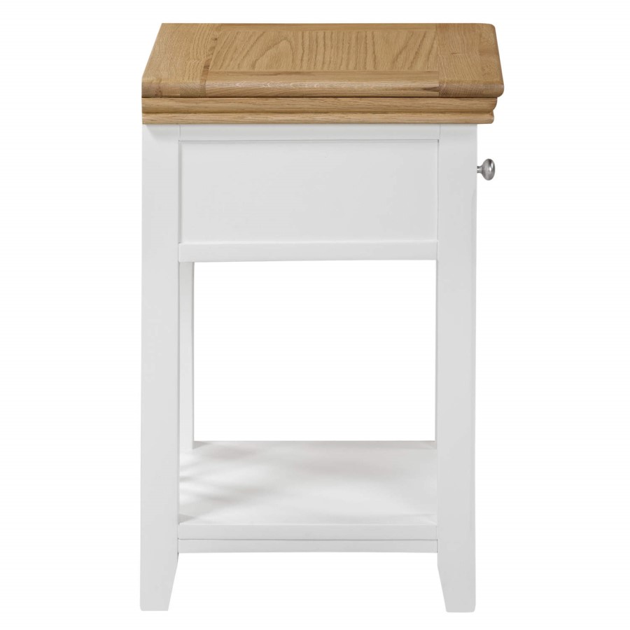 Charleston Pair of Two Tone Bedside Table in Solid Oak and Painted Cream 