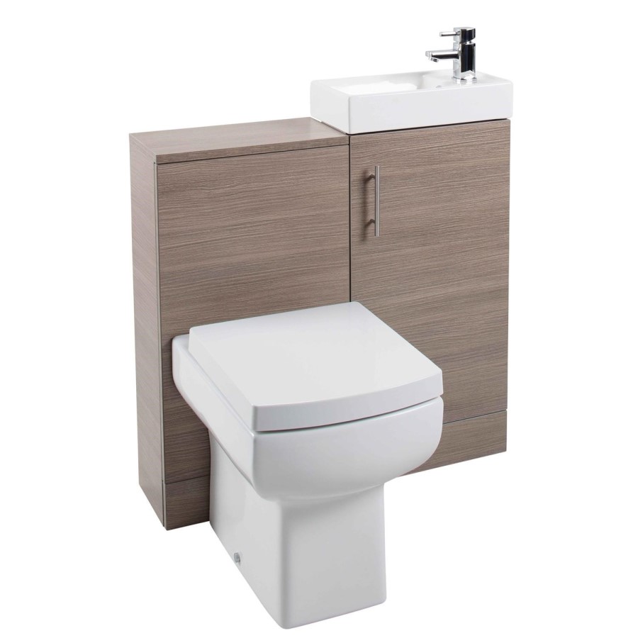 Micro Medium Oak Furniture Suite with 800mm Shower Enclosure Tray and Waste
