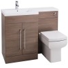 Medium Oak Left Hand Furniture Suite with 900mm Shower Enclosure Tray and Waste
