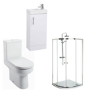 Arc Toilet and Basin Suite with 900mm Shower Enclosure Tray and Waste