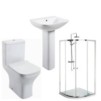 Lavender Toilet and Basin Suite with 900mm Shower Enclosure Tray and Waste