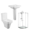 Davana Toilet and Basin Suite with 900mm Shower Enclosure Tray and Waste