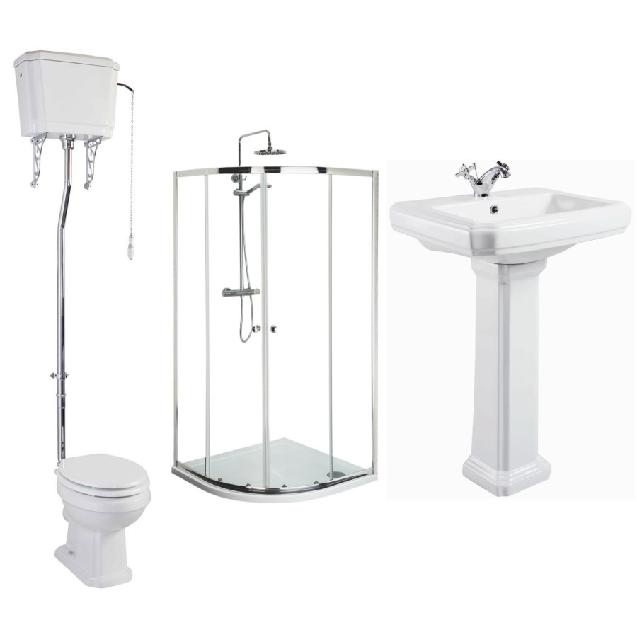 Taylor and Moore Traditional Suite with 900mm Shower Enclosure Tray and Waste