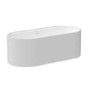 Matt White Freestanding Double Ended Bath with Ledge and Brass Feet 1700 x 765mm - Clara