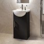 455mm Black Freestanding Cloakroom Vanity Unit with Basin - Classic