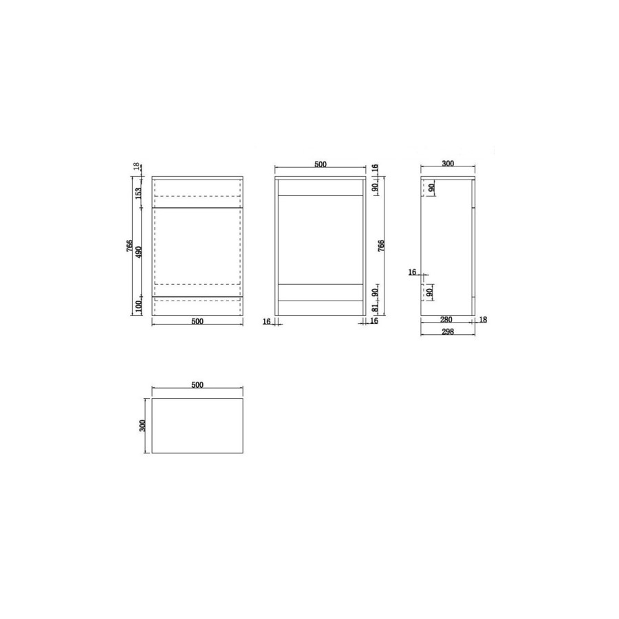 1050mm Black Toilet and Sink Unit with Round Toilet - Classic