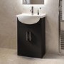 560mm Black Freestanding Vanity Unit with Basin - Classic