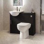 950mm Black Toilet and Sink Unit with Round Toilet - Classic