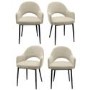 Set of 4 Beige Fabric Dining Chairs - Colbie