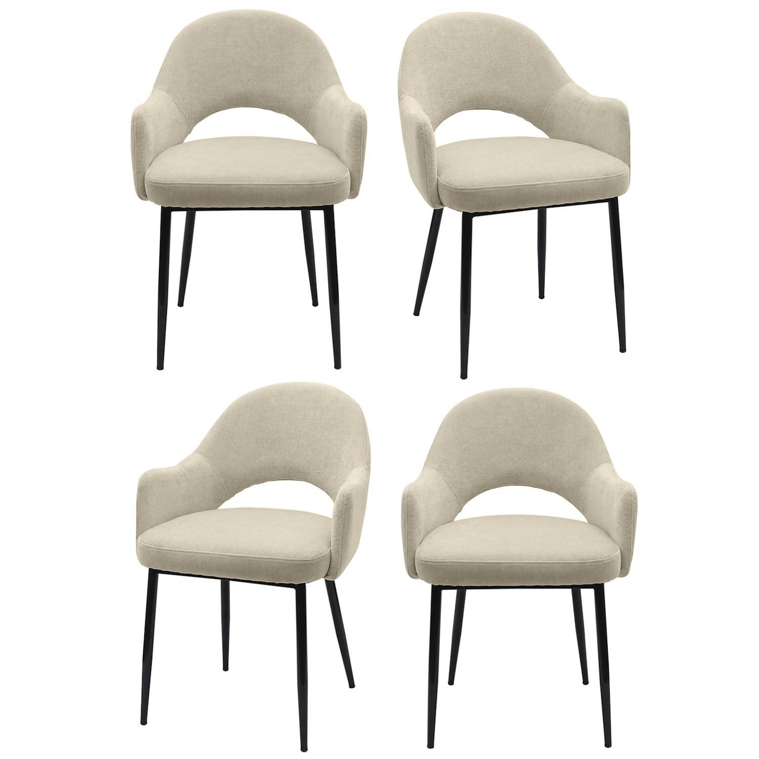 Colbie Beige Set Of 4 Upholstered Dining Chairs
