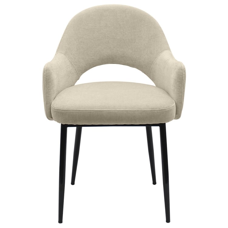 Set of 4 Beige Upholstered Dining Chairs - Colbie