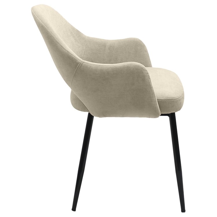 Set of 4 Beige Upholstered Dining Chairs - Colbie