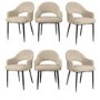 Set of 6 Sand Chenille Dining Chairs - Colbie