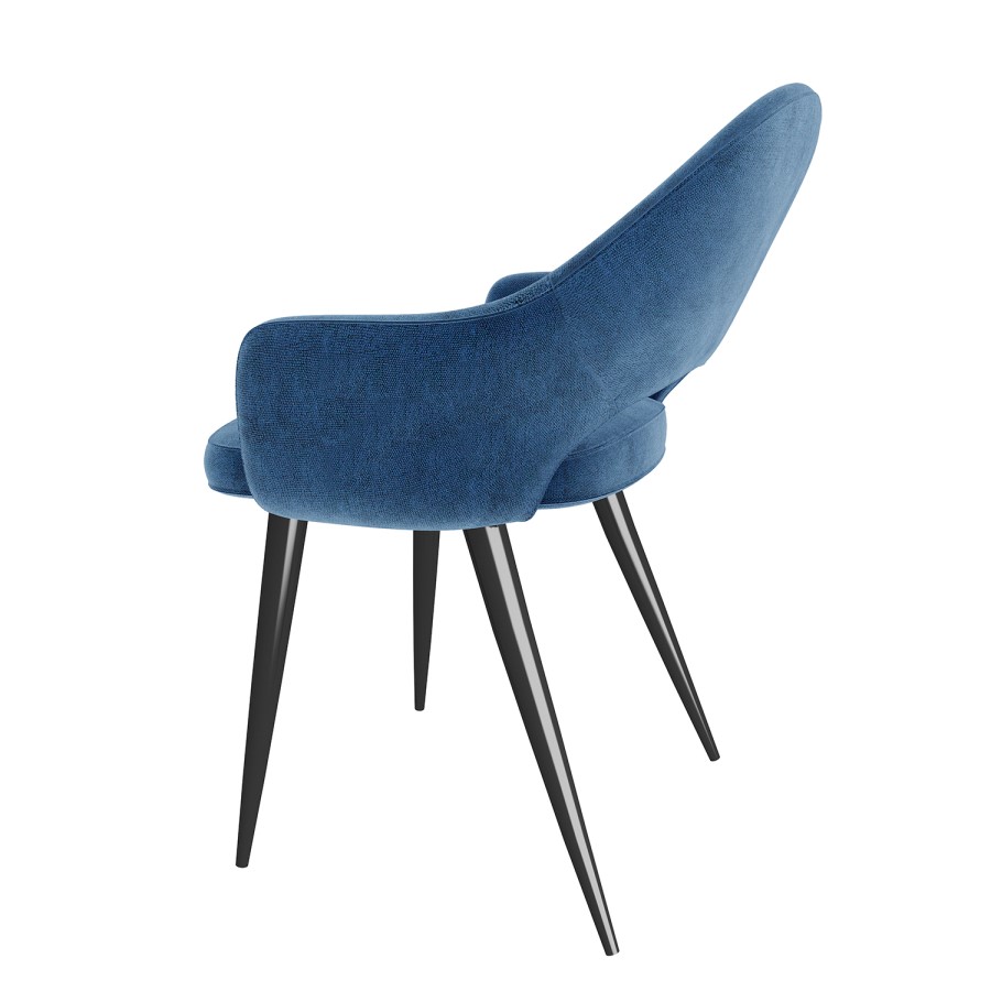 Set of 4 Blue Fabric Dining Chairs - Colbie