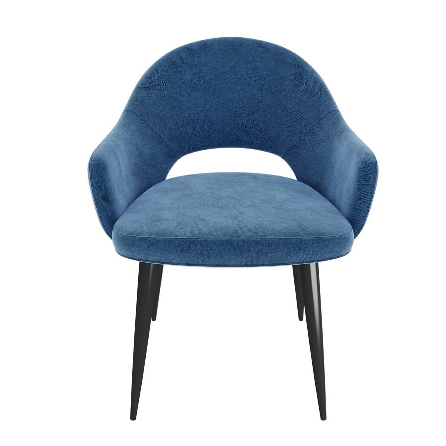 Set of 4 Blue Fabric Dining Chairs - Colbie