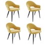 Set of 4 Mustard Yellow Fabric Dining Chairs - Colbie