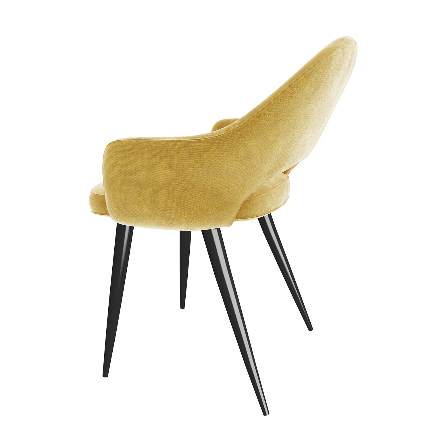 Set of 4 Mustard Yellow Fabric Dining Chairs Colbie Furniture123