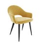 Set of 4 Mustard Yellow Fabric Dining Chairs - Colbie