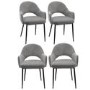 Set of 4 Grey Fabric Dining Chairs - Colbie