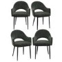 Set of 4 Green Fabric Dining Chairs - Colbie