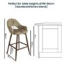 Set of 2 Walnut and Beige Faux Leather Kitchen Stools with Back - Colbie