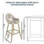 Set of 4 Gold and Beige Upholstered Kitchen Stools with Back - Colbie