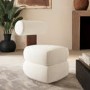 Off-White Boucle Roll Back Accent Chair - Cleo