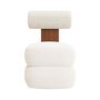 Off-White Boucle Roll Back Accent Chair - Cleo