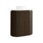 800mm Walnut Wood Effect Curved Fluted Freestanding Countertop Vanity Unit with Basin – Matira