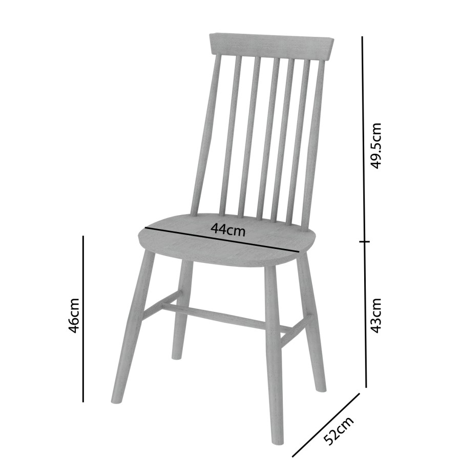 Grey Drop Leaf Dining Set with 2 Grey Spindle Chairs - Cami
