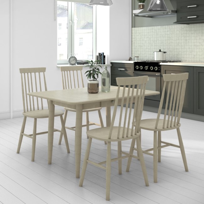 Cream Extendable Dining Set with 4 Spindle Chairs - Cami