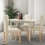 Cream Extendable Dining Table with 4 Cream Velvet Dining Chairs - Cami