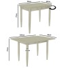 Cream Extendable Dining Table with 4 Cream Velvet Dining Chairs - Cami