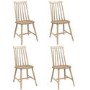Set of 4 Light Oak Effect Spindle Dining Chairs - Cami